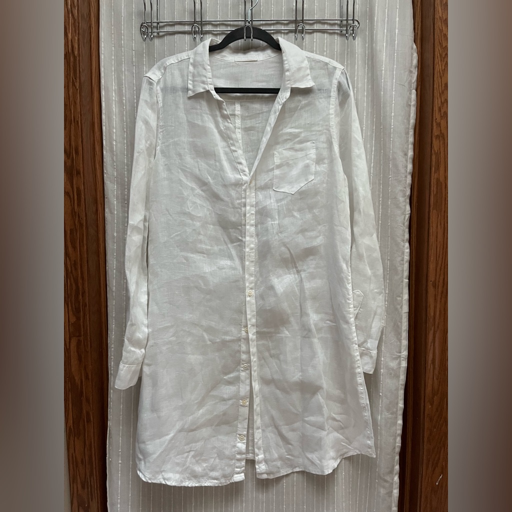 Cp Shades Tamsin Linen Button-Down Shirt Dress Size M